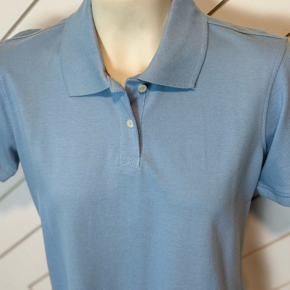 HARRITON | Ladies Top | Short Sleeve Pique Polo | Size M | Light College Blue